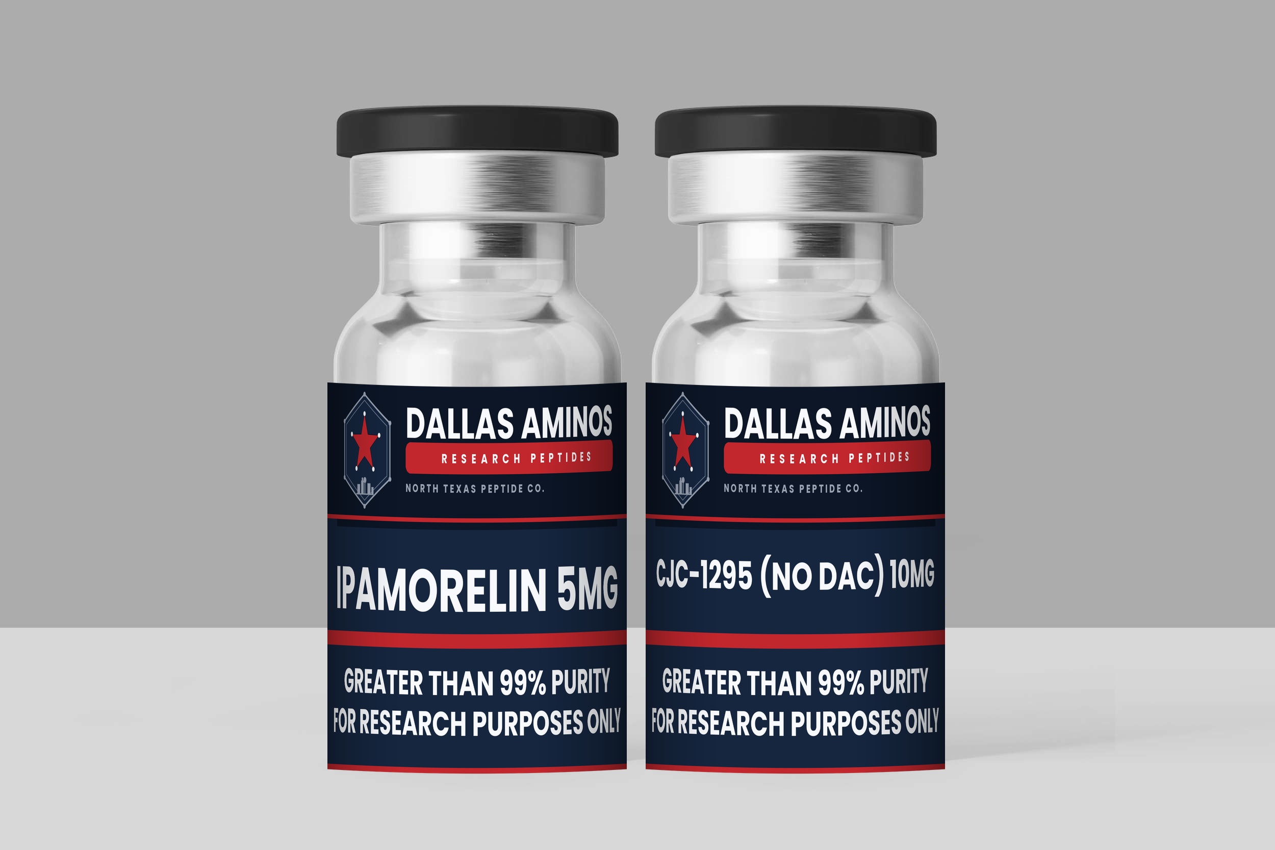 IPAMORELIN 5MG + CJC-1295 (NO DAC) 10MG research vial